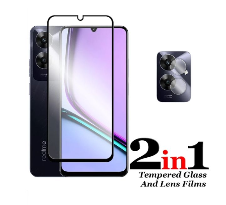 for OPPO Realme Note 60 2 in 1 Camera Lens Protector and Full Coverage Tempered Glass Screen Protector