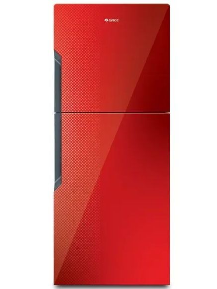 GREE GR-E8768G-CR2 Everest Series 14 Cubic Feet Top Mount Refrigerator Glass Door Coral Red