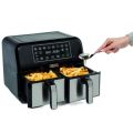 Kenwood Digital Twin Air Fryer Xxxl 4L+4L 1.7Kg+1.7Kg With Dual zone Technology & Dual Frying G 220V Supply Voltage And 50Hz 8.0 L 1700.0 W HFM75.000MB Black/Silver. 