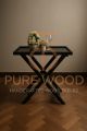Folding Side Table Coffe Table Serving Table JET BLACK. 