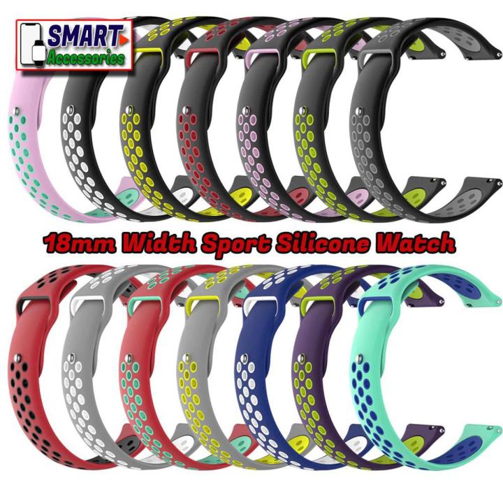 18mm Width Universal Sport Silicone Watch Band Strap For Huawei Watch 1 And All Other 18mm Width Lugs Quartz, Digital, Automatic Watches.