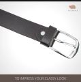 Men's 100% Italian Cow Leather Belt Men With Anti-Scratch Buckle, Brown Black and Chocolate color. 
