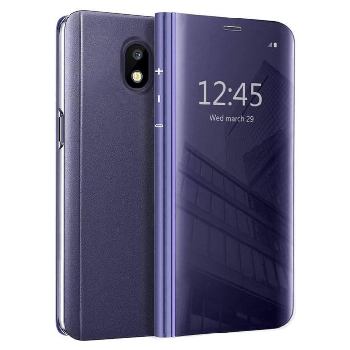 Smart Mirror Flip Phone Case For Samsung Galaxy J3 (2017) View PU Leather Stand Protective Cover