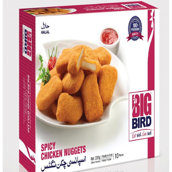 BIG BIRD Spicy Chicken Nuggets 220 Grams اگر آپ کا آرڈر 1500 روپے سے کم ہے تو ڈیلیوری چارجز 150 روپے لاگو ہوں گ