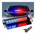 8 LED Red/Blue Car Emergency Dashboard visor Strobe Light Bar Led Car Lights Universal Strobe Flashing Light Blue & Red Warning flasher Police lights with Suction Cup.. 