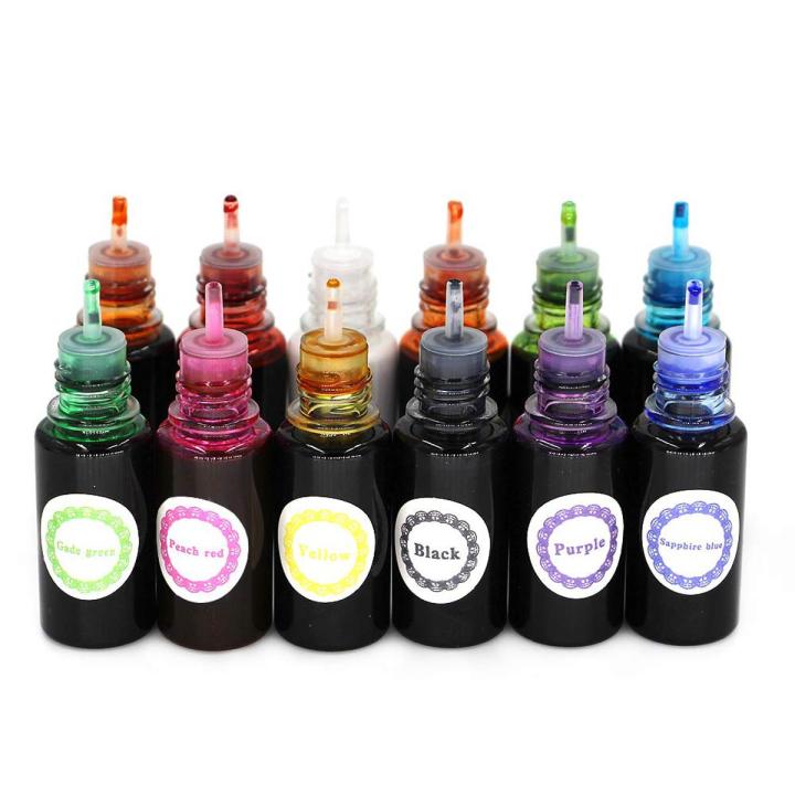 12 Colors Alcohol Ink for Epoxy Resin DIY Multipurpose 20ml Art Supplies Artist Inks and Paints
