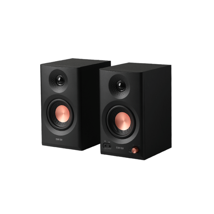 Edifier MR3 Powered Studio Monitor Speakers, Hi-Res Audio Certified Bluetooth V5.4 Active Bookshelf Loudspeakers, 2.0 Computer Speaker with Headphone Output RCA AUX Balanced TRS Input - Black - MR3 2.0 Monitor Speaker System Hi-Res Audio Bluetooth V5.4