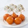 CUSTOMIZED Date Fixed Mithai Cupcake Toppers Pack of 12, Perfect for Engagement & Wedding Party Celebration, 2.5 inches mini Toppers. 