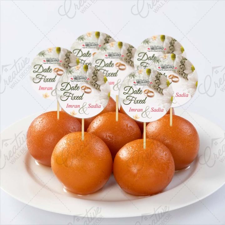 CUSTOMIZED%20Date%20Fixed%20Mithai%20Cupcake%20Toppers%20Pack%20of%2012,%20Perfect%20for%20Engagement%20&%20Wedding%20Party%20Celebration,%202.5%20inches%20mini%20Toppers%20-%20Image%203