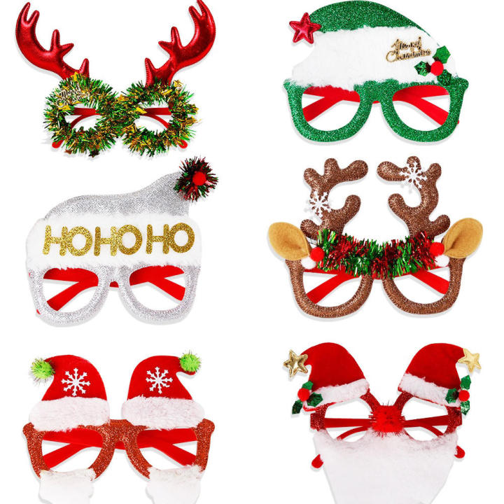 Plastic Christmas Decorative Glasses Lightweight 5 Colors Non-Woven Party Gathering Decorative Eyewear New Christmas Creative