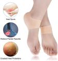 Face Value Silicone Gel Heel Crack Protectors - Set Of 2- Moisturizing And Foot Pain Relief Socks - Skin Color. 