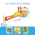 Bestway 53068 Lil Champ Play Center Inflate Champ Paddling Pool Inflatable Kids Bowling With Slide Sprayer Basketball Comfort Children Multiple Activities 4.35m X 2.13m X 1.17m. 