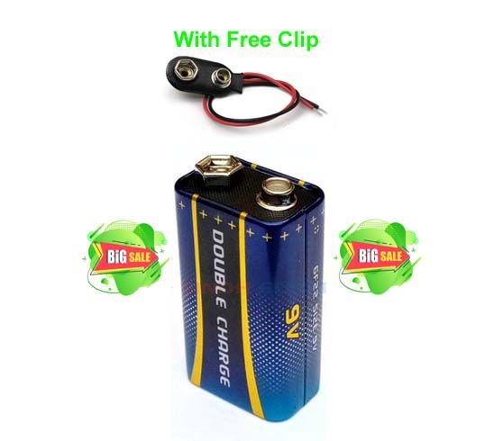 high quality 9v battery High power double charge  Non rechargeable good quality  Package include 1x 9v battery 9 volt battery used in any types of electronics products , toys and used in educational projects etc.