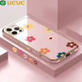 Free Lanyard of UCUC for iPhone 12 Pro Max Case INS Style Flower Luxury 6D Plating Soft Casing Silicone Ultra Thin Phone Cover. 