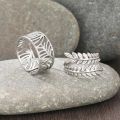 Stainless Steel Rings Bohemian Style Vintage Plant Leaves Adjustable Open Ring For Women Jewelry Non-fading High-quality New in. 