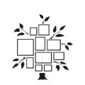 3D Wooden Wall Tree Decor With Picture Large Size Frames, Wooden Family Tree Photos Frame, Modern. 