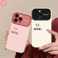 Couples Cute NICE Smile Simple Case For Realme 11 5i C53 C25 C15 C35 6i 8i 5 C25Y C20 C12 C55 C11 C17 C51 C33 C21Y C21 C30 C20A C31 C25s Contrast Window Lens Frame Fashion Solid Color Cover. 