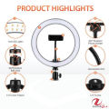 26cm/36cm/45cm LED Selfie Ring Light By Zayraz 10 inch, Ring Light 18 inch + 7.5 ft Metal Stand Dimmable LED Ring Lamp Photo Video Camera Phone Light ring-light For Live YouTube Fill Light.. 