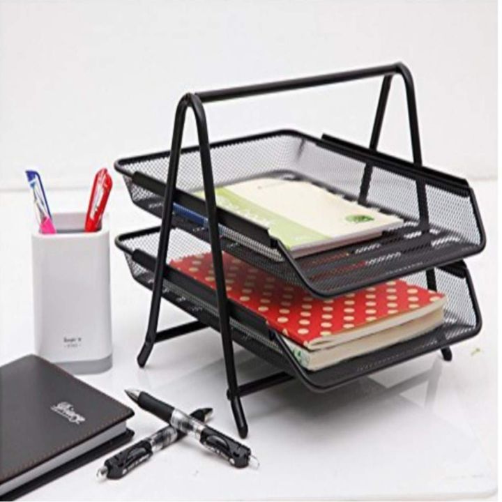 Office%202%20Tier%20Heavy%20Duty%20Metal%20Desktop%20Letter%20Tray%20File%20Organizer%20Sorter%20Desk%20Document%20Organizer%20Shelf%20Tray%20Magazine%20Holder%20Paper%20File%20Newspaper%20Organizer%20Tray%20-%20Black%20-%20Image%202