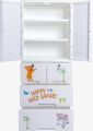 Kids storage double door Wardrobe With Hanging Rod (Key Lock). 