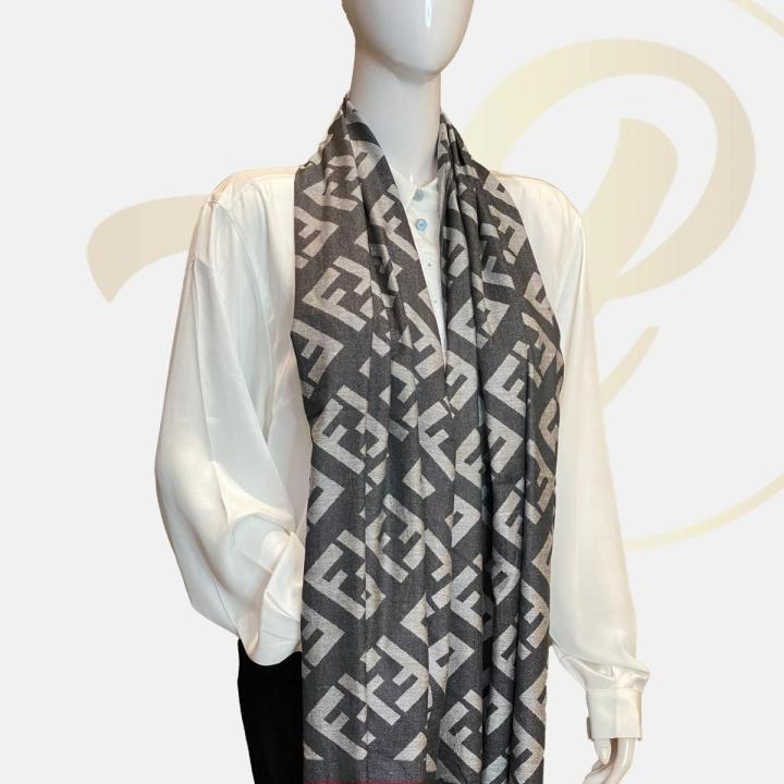 Grey fendi scarf best sale