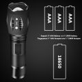 V6 L2 T6 Led Flashlight Aluminum Torch Zoomable Lantern Waterproof White Yellow Light Use 18650 or AAA Battery For Camping. 