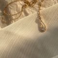 Fashion Women Jewelry Alloy Rhinestone Drop Necklace. 