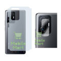 Xiaomi 11T Back Protector Carbon Fiber Matte Soft Skin Sheet + Back Rear Camera Protector 9H Gorilla Flexible Protection. 