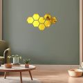 EVENTO 3D Acrylic Mirror Golden Hexagon | Acrylic Wall Decoration Items for Home Decor and Living Rooms Decoration Items for Wall Decor Ideas | Mirror Stickers for Bedrooms Offices and for Gift Items | Decore Items Wall Decals Decorating Items. 