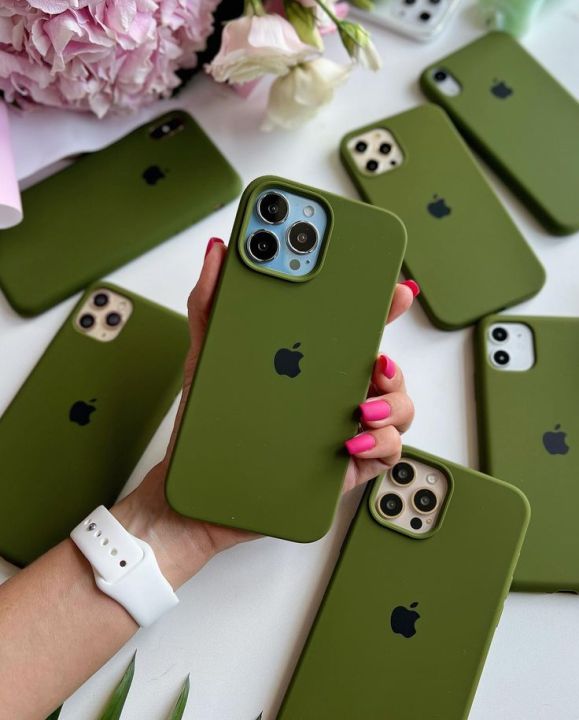 ARMY GREEN SILICONE CASE FOR IPHONE 15PROMAX ,15PRO ,14PROMAX, 14PRO, 14 ,14PLUS, 13PROMAX ,13PRO, 13 ,12PROMAX ,12PRO, 12 ,11PROMAX ,11PRO, 11 ,XMAX ,XS ,8PLUS ,8G ,7PLUS, 7G,