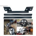Aluminum 3 Piece Handle Universal Adjustable Black Handle Bar for Motorcycle Hollow Style Adjustable Length For Motorcycle - Blue For Cafe Racers, Honda CD70, CG 125, Suzuki etc. 
