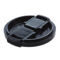 Camera Plastic Side Pinch Clip On Front Lens Cap Protective Cover Black 49mm. 