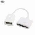 15CM Docking 30-pin Female To USB 2.0 Female Data Charge Short Cable Dock 30P Black White. 