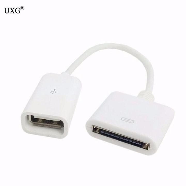 15CM Docking 30-pin Female To USB 2.0 Female Data Charge Short Cable Dock 30P Black White