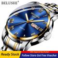 2022 BELUSHI Original Men Watches Top Brand Luxury Men Watches Luminous Waterproof Stainless Steel Quartz Watches Men Date Calendar Business Wrist Watches. 