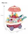 Sweet Candy Shopping Cart Battery Operated Ice Cream Trolley Set Pretend Play toy for Kids. 