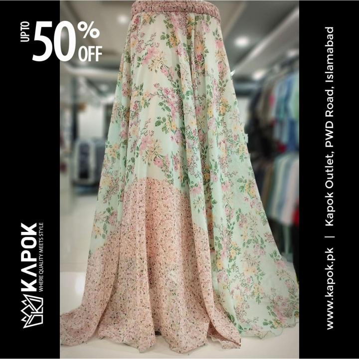 Long floral cotton skirt best sale