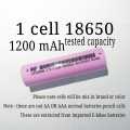 18650 lithium ion cell 3.7 volt to 4.2 volt rechargeable battery tested capacity 1200 mah 18650 cells each cell price 129 rupees. 