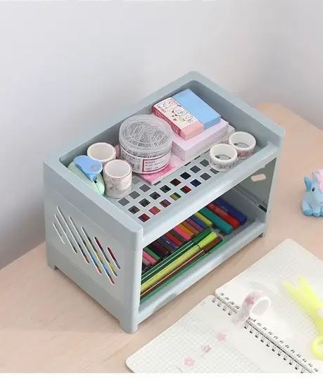 Desktop%20Double-Layer%20Plastic%20Storage%20Holder%20Rack%20Cosmetic%20Box%20Kitchen%20Bathroom%20Desk%20Shelf%20Organizer%20Office%20Supplies%20Stationery%20(RANDOM%20COLORS)%20-%20Image%205