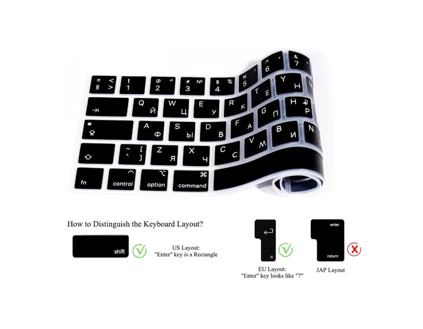 Keyboard Skin Uk Layout For Macbook Pro 13'' 15 '' A1706/a1707