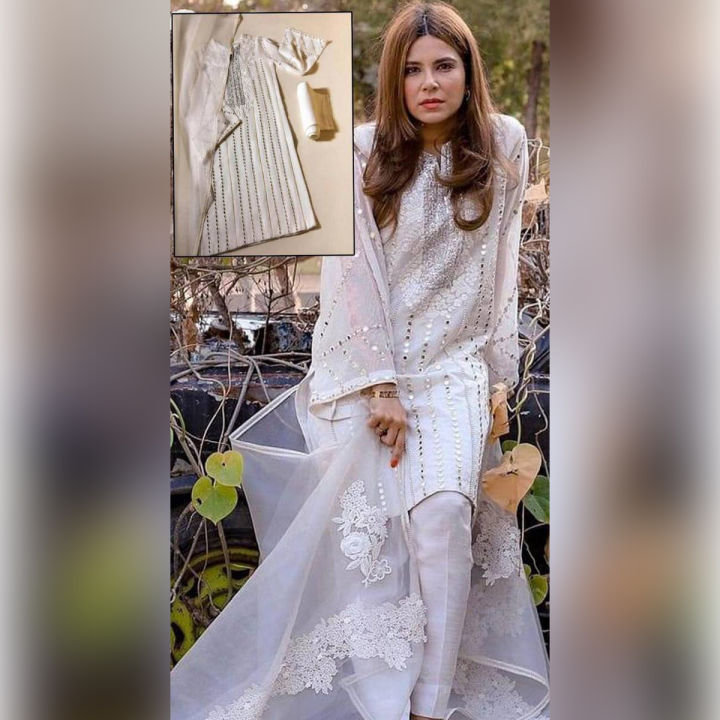 MEHAK FASHION ORGANZA EMBROIDERY WITH MIRROR WORK DRESS 2021
