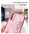 For Vivo Y20 2021 Back Cover with 3D Love Heart Wristband Chain Fashion Bracelet Shiny Plating Phone Case Soft Silicone Bumper Protective Cover. 