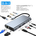 11 IN1 MULTI-PORT TYPE C TO USB C 4K HDMI ADAPTER USB HUB NETFLIX & YOUTUBE SUPPORTED. 