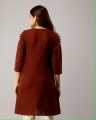 Women Solid lawn desighner Kurta maroon color Embellished Round-Neck Dress 1 pc Women's Stitched lawn printed kurta  Kurtie Ready to Wear / Fashion \ Kurtas & Shalwar Kameez  Women Clothes Stitched kurti for Ladies. 