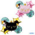 crown cat Foil Balloon | 5 pcs Set | For | birthday Party Decor. 