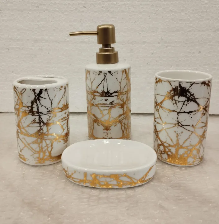 4%20Piece%20Bathroom%20Accessories%20Set%20-%20with%20Soap%20or%20Lotion%20Dispenser,%20Toothbrush%20Holder,%20Tumbler%20and%20Soap%20Dish%20-%20Glossy%20Finish%20-%20Matt%20Finish-%20Porcelain%20(Black,%20White,%20Brown)%20-%20Image%202