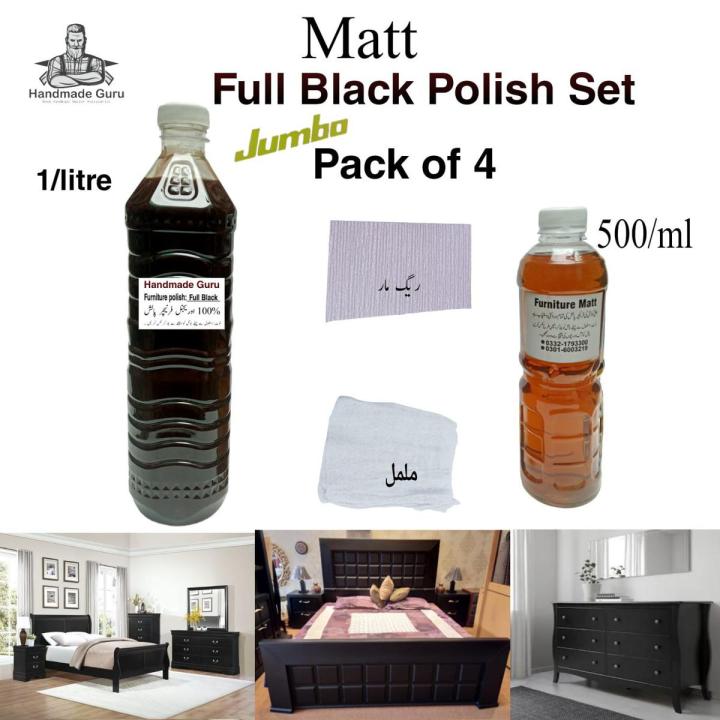 Full Black Matt polish set For Wooden Furniture,Solid and Plywood Doors,Cabinets, and All Wooden And Plywood Decorative Purpose