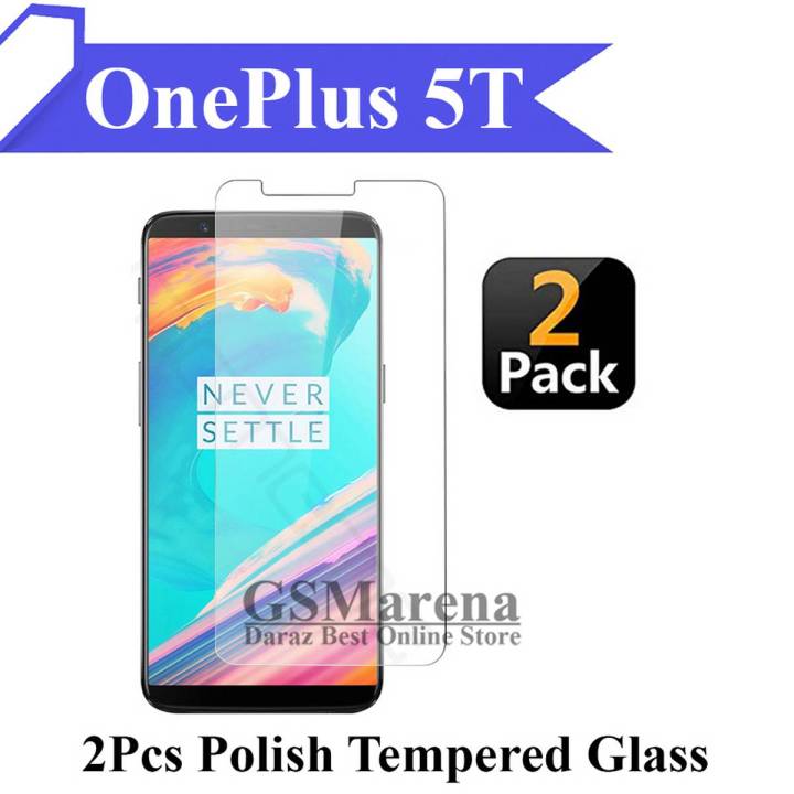 2Pcs OnePlus 5T Tempered Glass Screen Protector Premium High Quality Polish Glass For 1+5t
