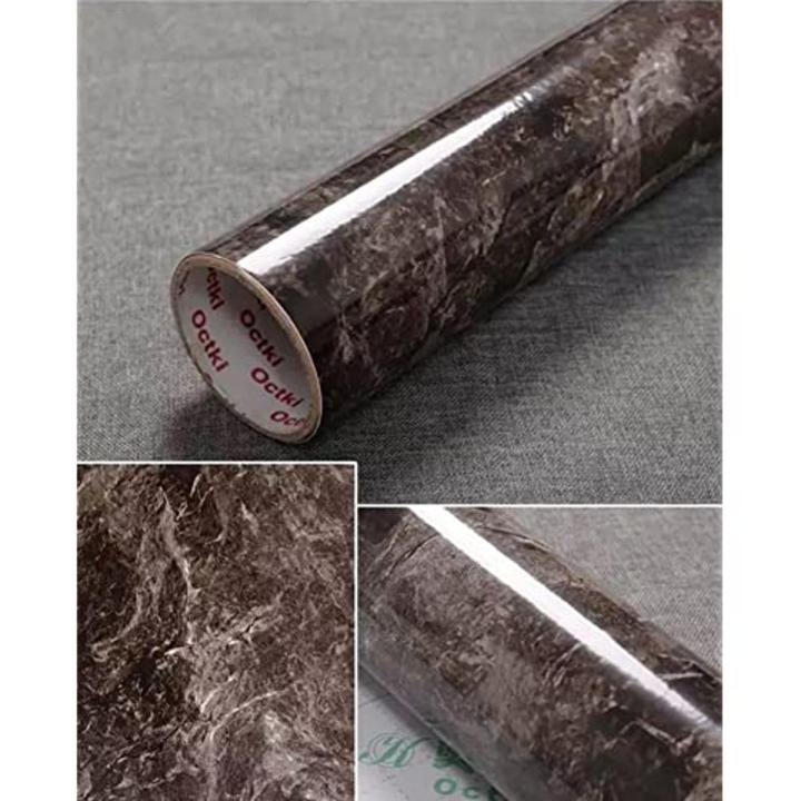 60x200cm Marble Look Contact Laminate Paper, Brown, Superior Gloss, Granite Effect, Brown Self Adhesive Vinyl, Peel and Stick to Countertop, Brown