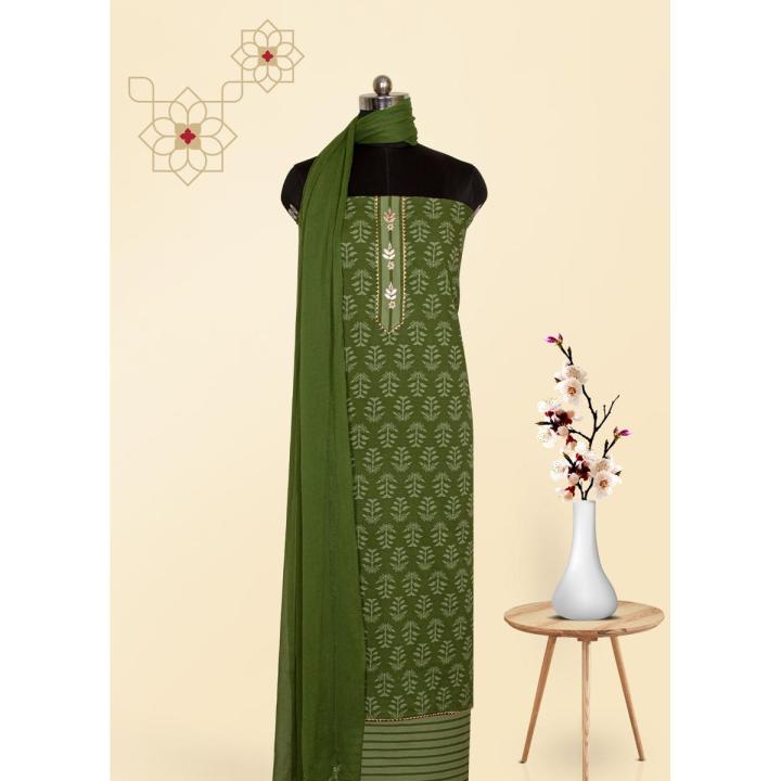 Mehandi Green Chiffon Dupatta For Girls/Ladies- Chiffon UnStitched Dupatta 2.5 Meter Color Premium Chiffon  Quality Durable Fabric Reasonable Stylish Look Dupatta